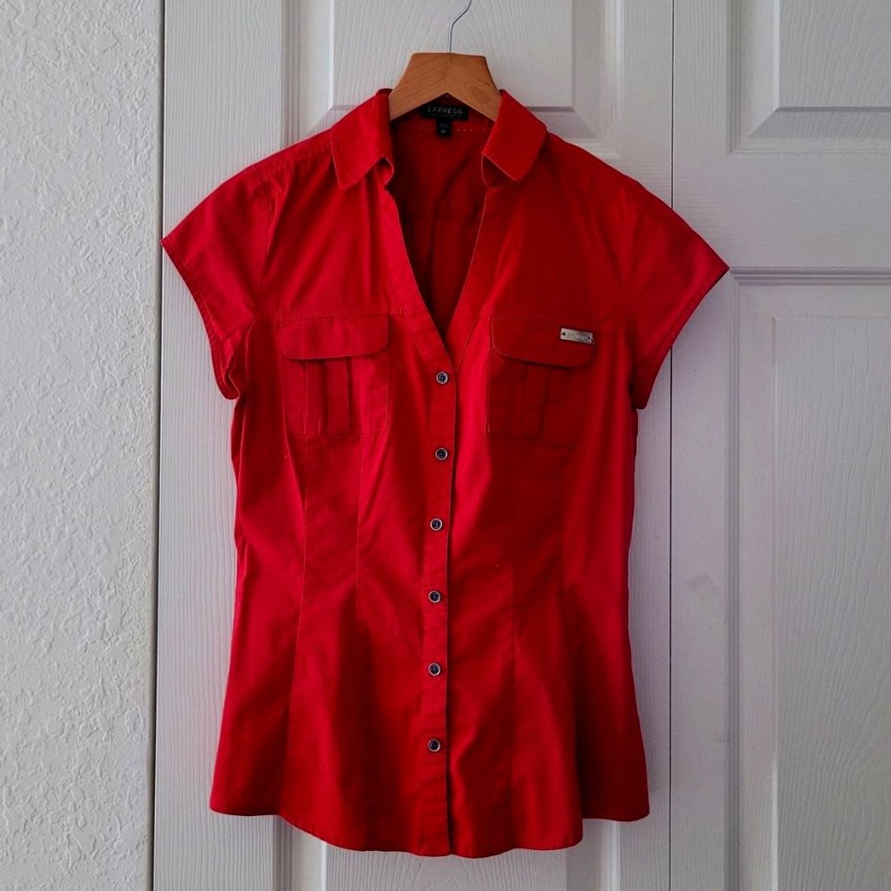 Bold Red Office Dress Shirt